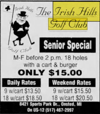Gauci Golf Resort (Irish Hills Golf Club) - Aug 01 2002 Article
